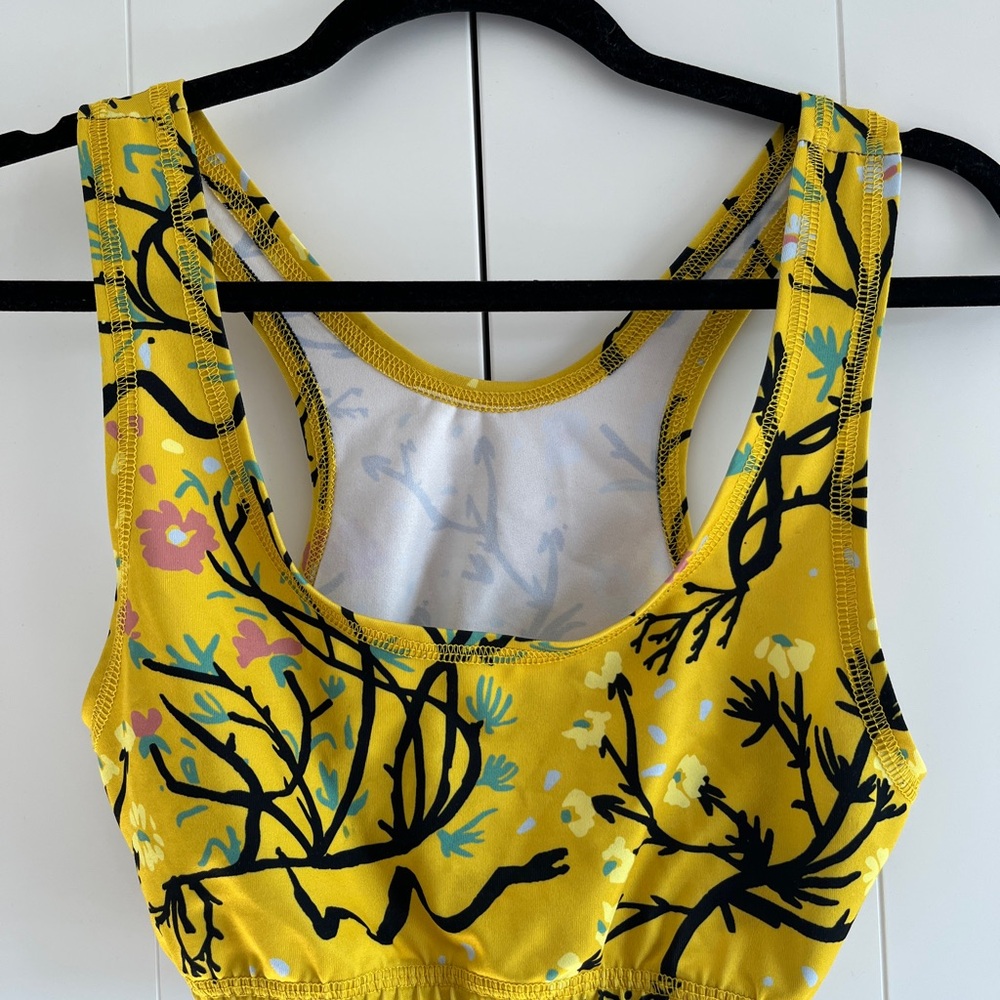 Vibrant Floral Yellow Bralette Made In Canada